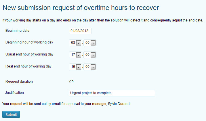 Overtime request form