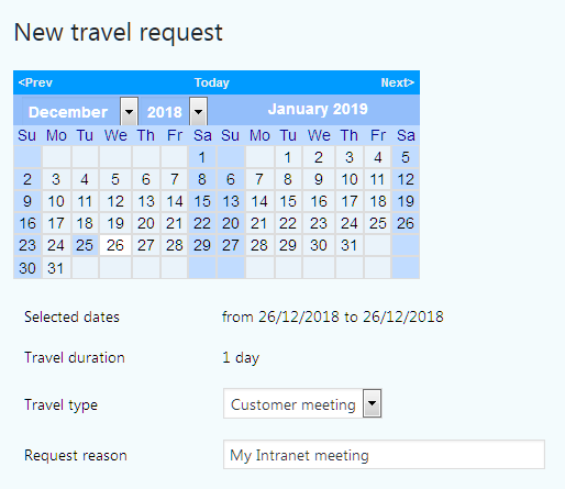 travel request